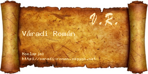 Váradi Román névjegykártya